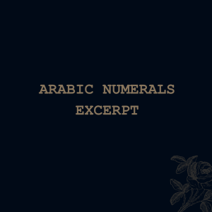 Arabic Numerals (excerpt)