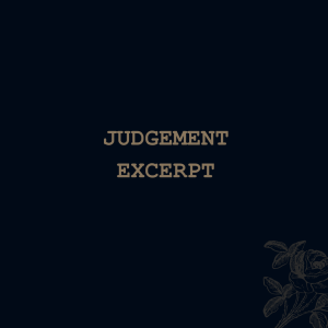 Judgement (excerpt)