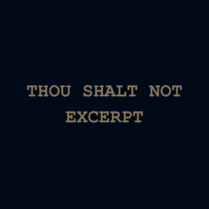 Thou Shalt Not (Excerpt)